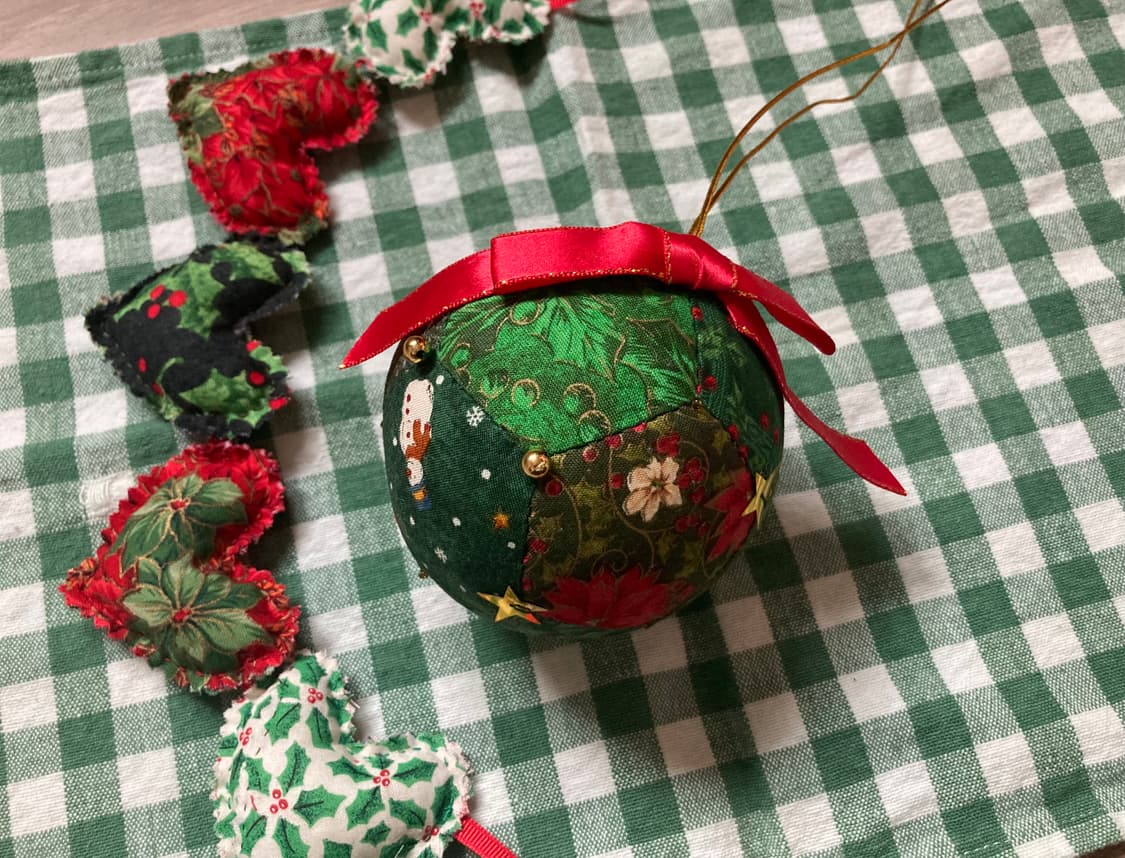 핸드메이드 퀼트 크리스마스 장식 볼 오너먼트 상품이미지1
