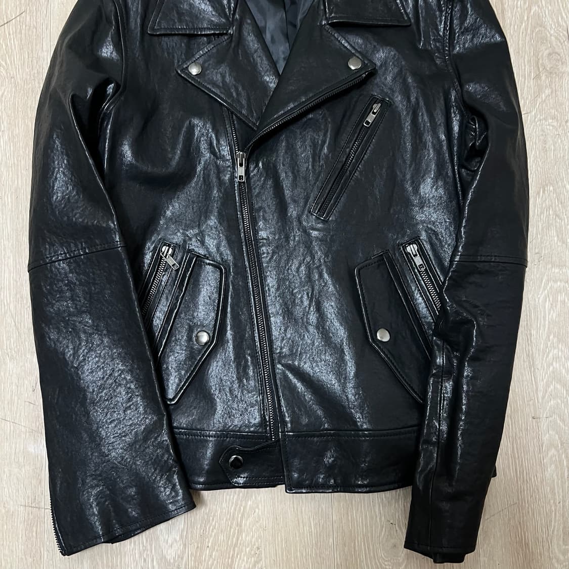 론 LONE 레더 남성 양가죽 더블 라이더 가죽자켓 L/100  상품이미지3