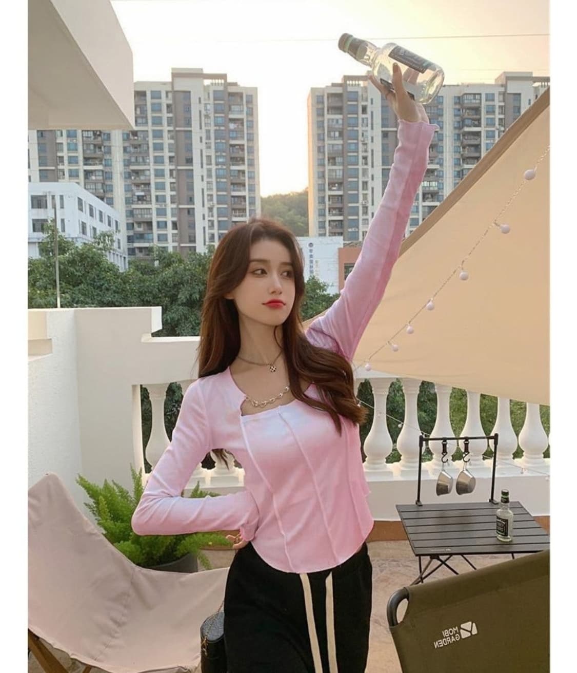 새옷)스퀘어넥 티셔츠 (체인탈착) 상품이미지2