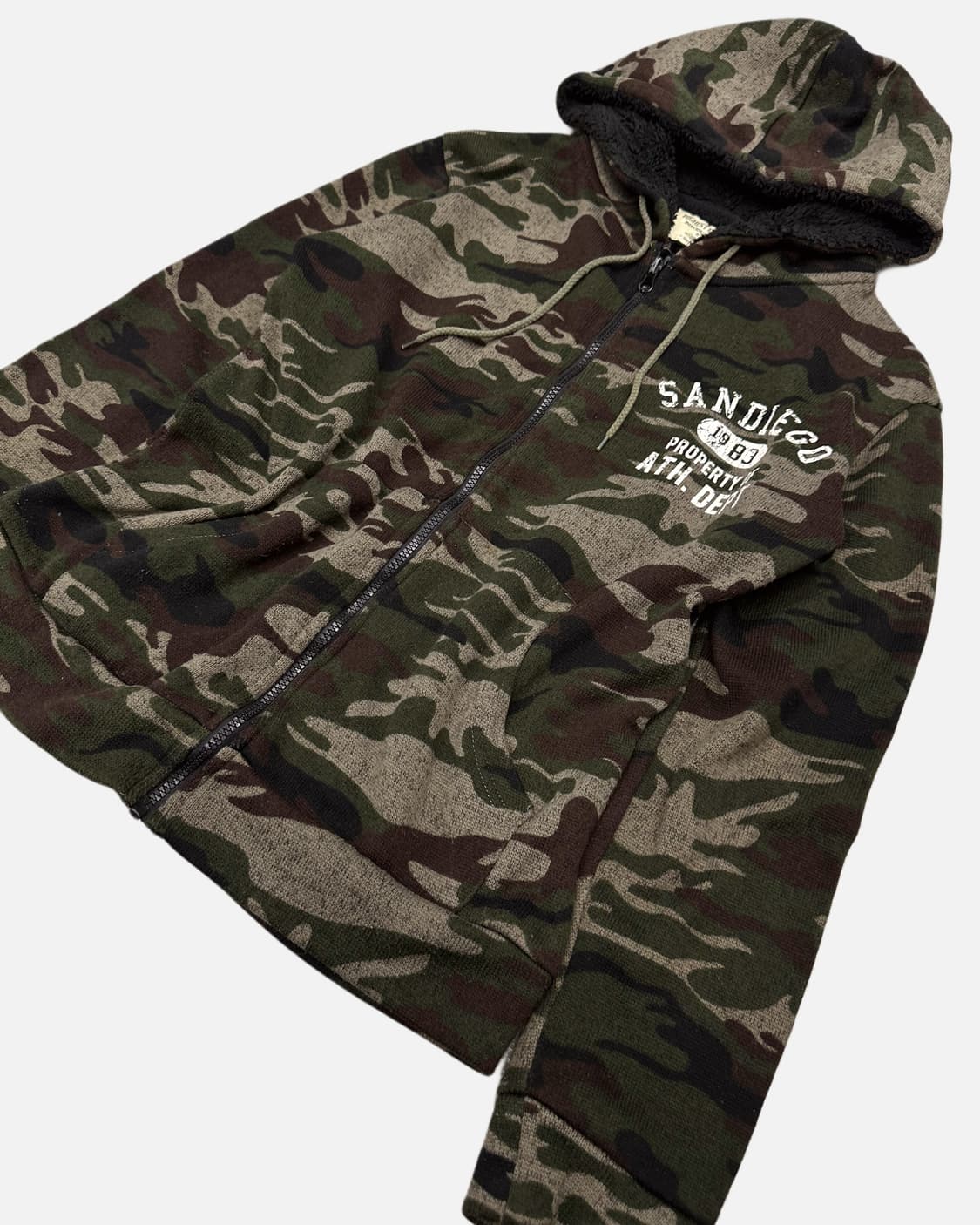 SKKONE camo pattern knit hood zip-up 상품이미지4