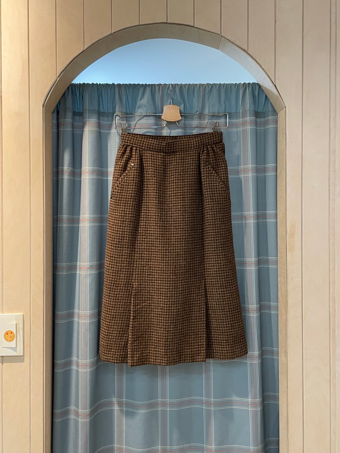 일본빈티지 체크 주머니스커트 상품이미지1