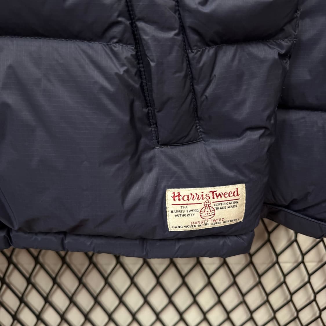 노스페이스 해리스 트위드 패널 다운 패딩 후드 자켓 네이비 브라운 상품이미지6