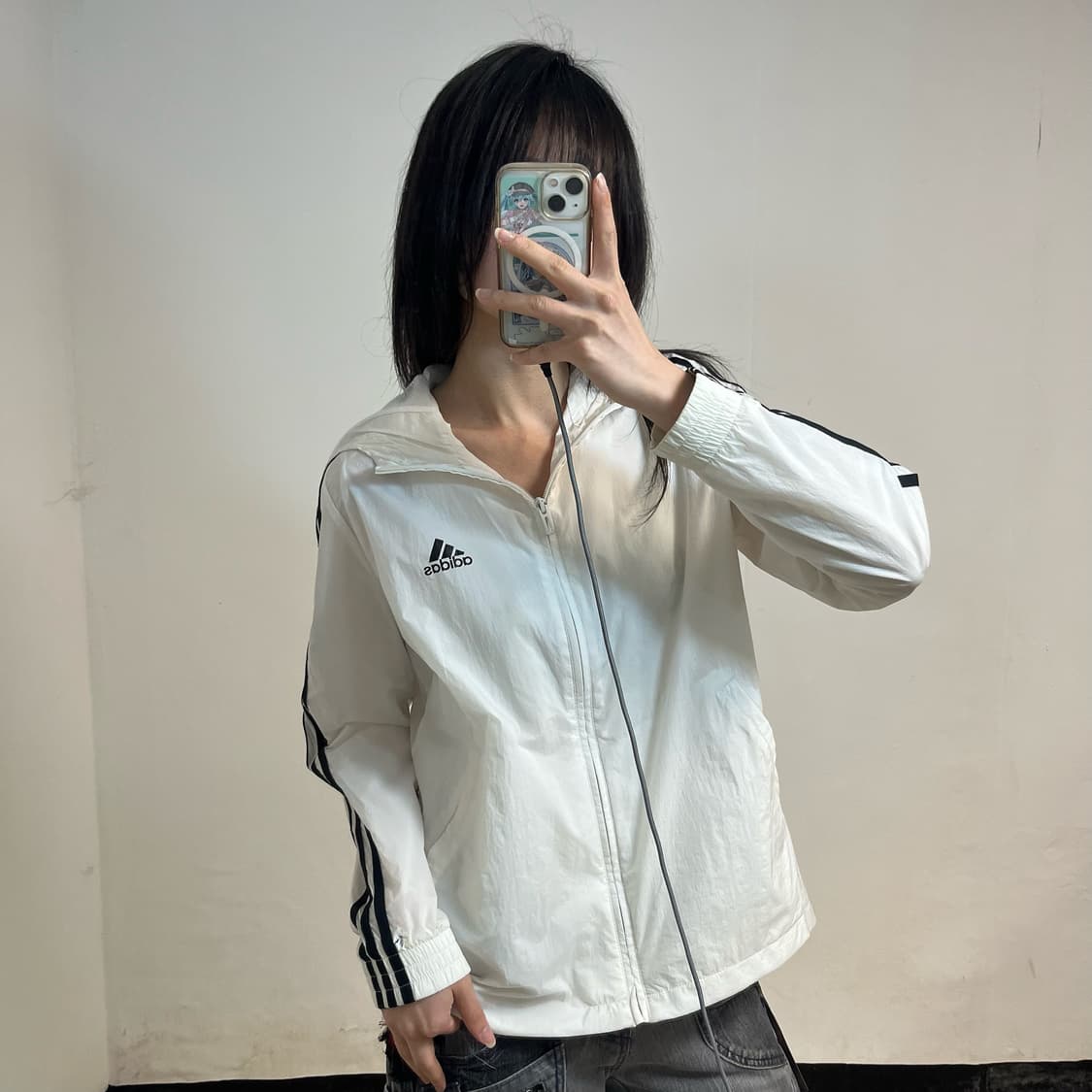 Adidas white windbreaker 상품이미지2