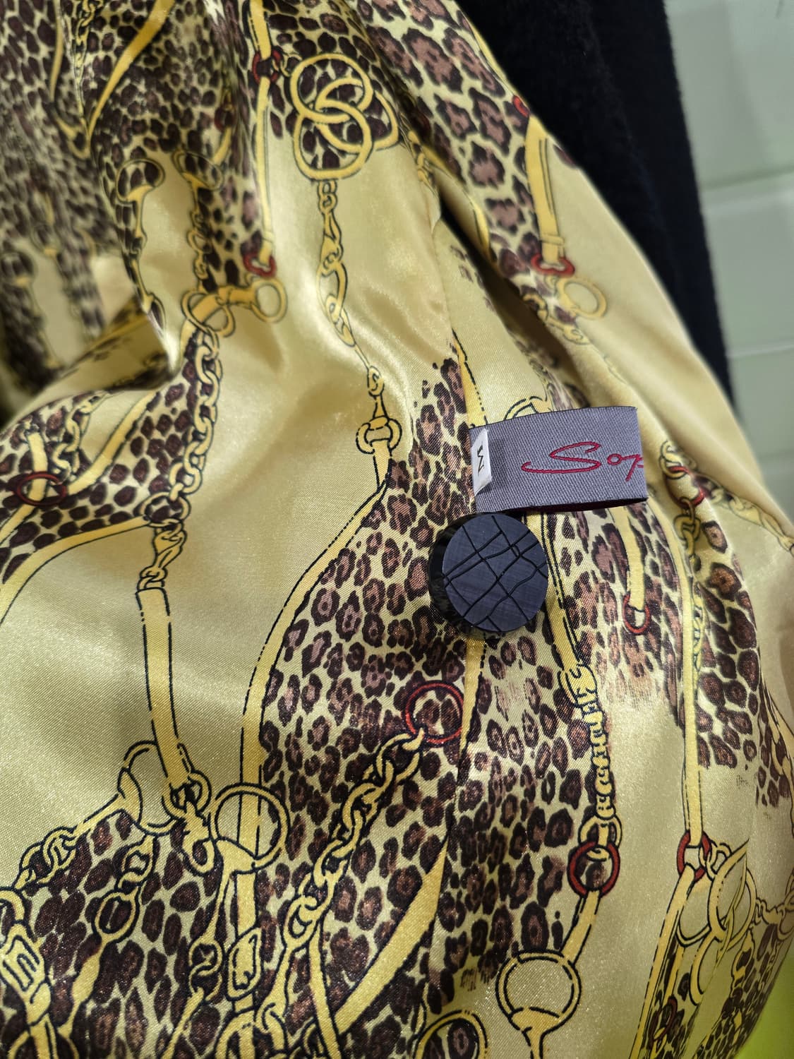 블랙 롱 코트 (안감 패턴) 상품이미지7