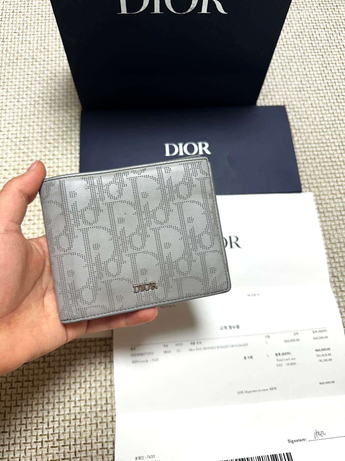 [OS/백화점판] 디올 오블리크 갤럭시 그레이 반지갑 상품이미지1