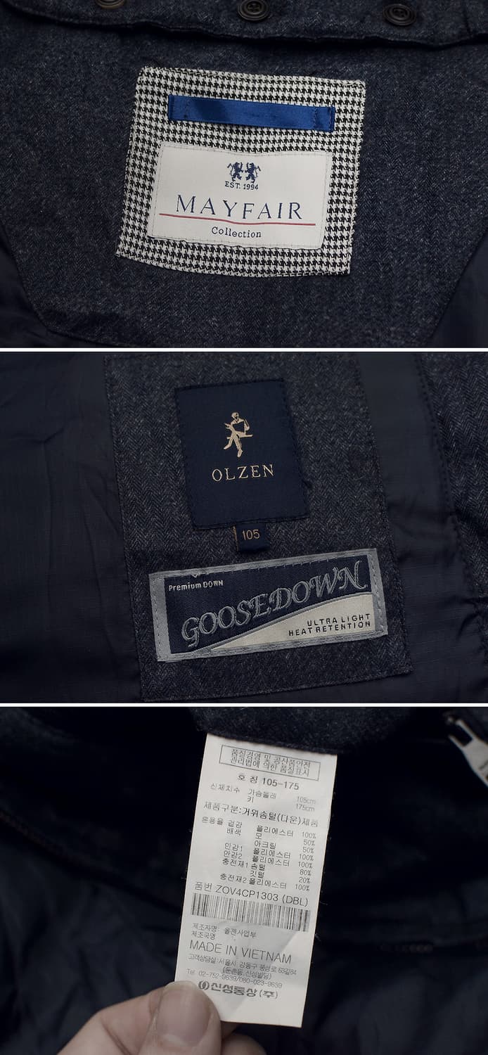 올젠 (Olzen) 메이페어 프리미엄 롱구스다운 패딩 (100-105) 상품이미지10