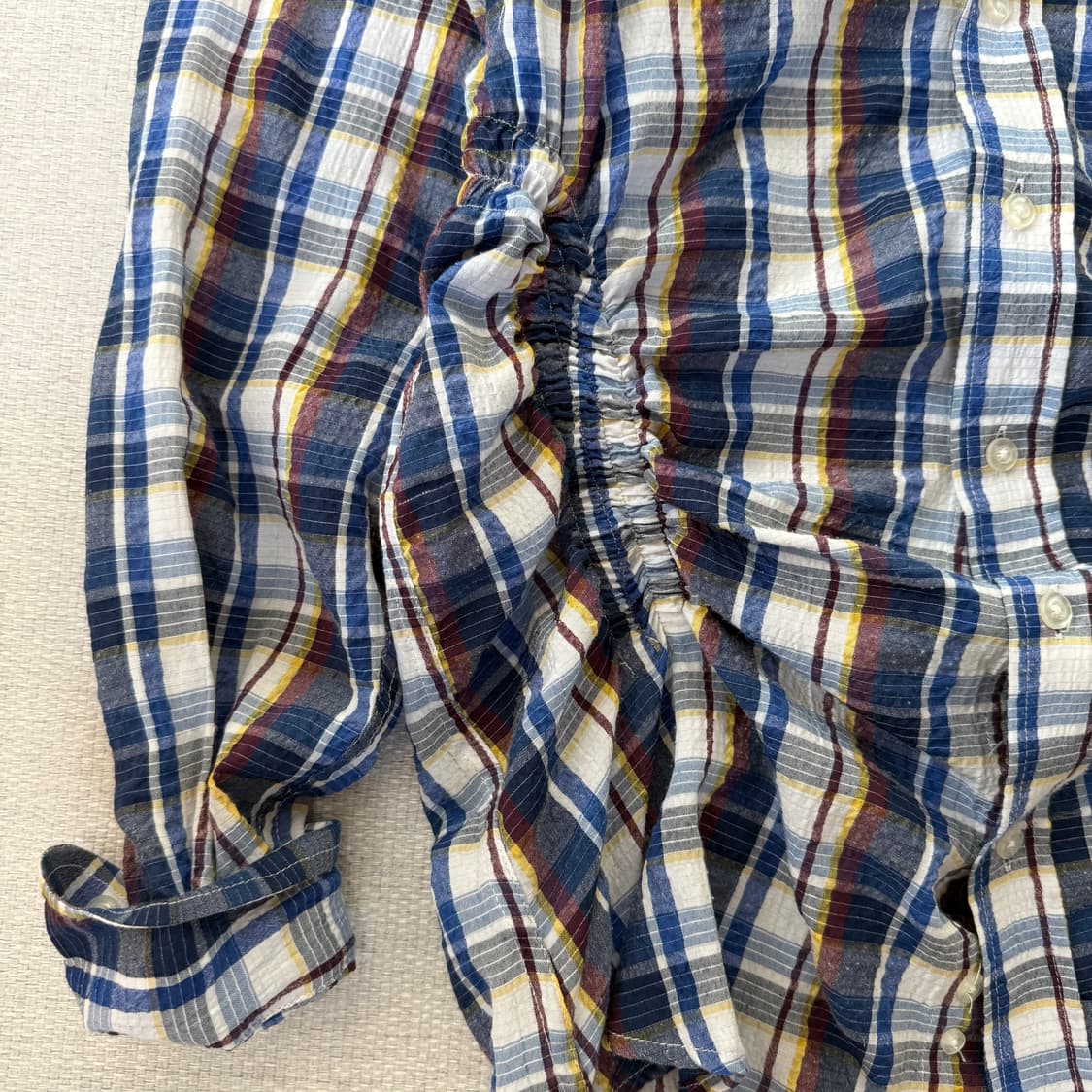 셔링 체크 셔츠 상품이미지3