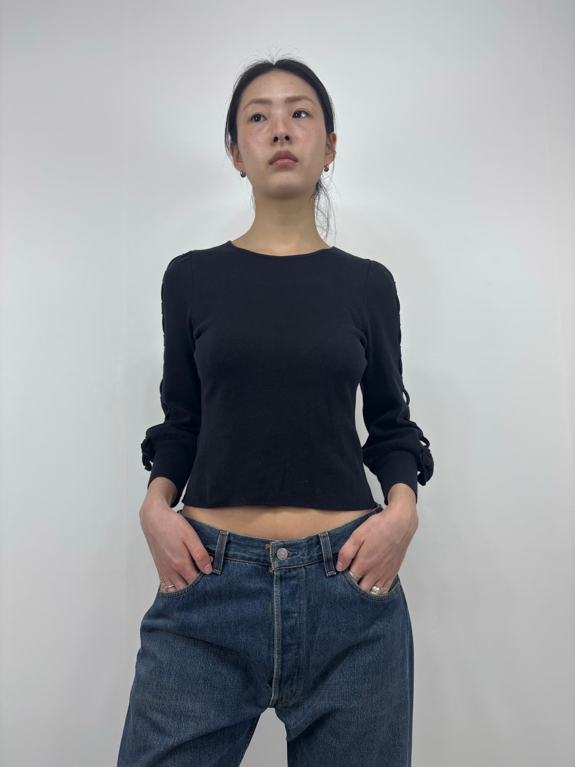 STITCHED SLEEVE KNIT 상품이미지7