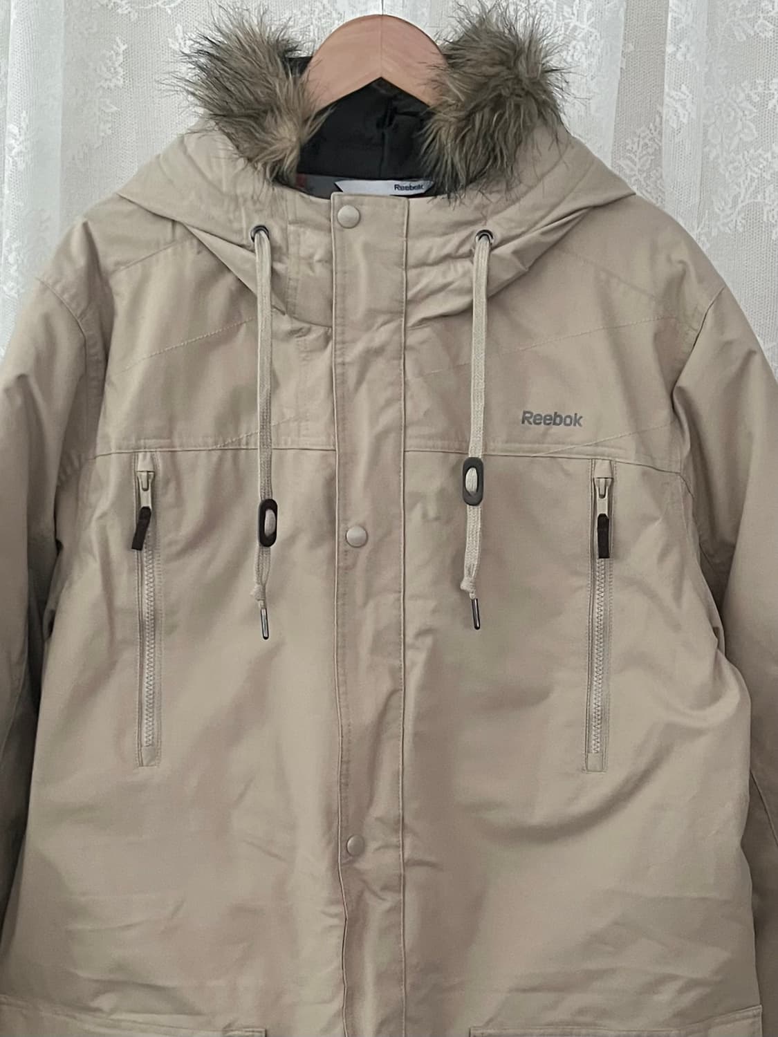 2XL) 리복 덕다운 야상 패딩 점퍼 베이지 상품이미지3