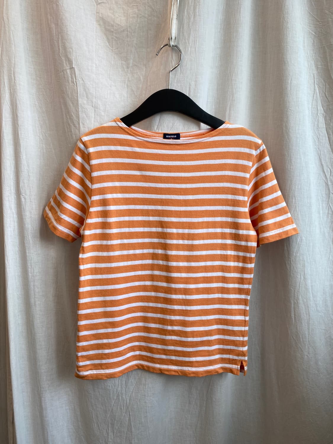UNIQLO 오렌지 스트라이프 반팔티셔츠(M) 상품이미지2