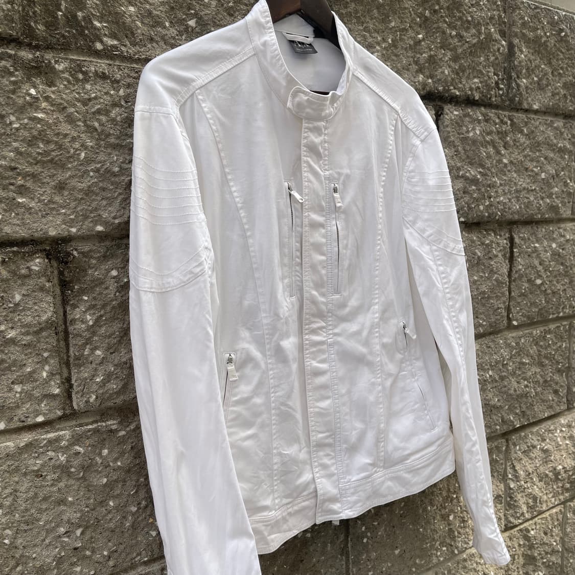 [L] ARMANI EXCHANGE 화이트 바이크 자켓 상품이미지3