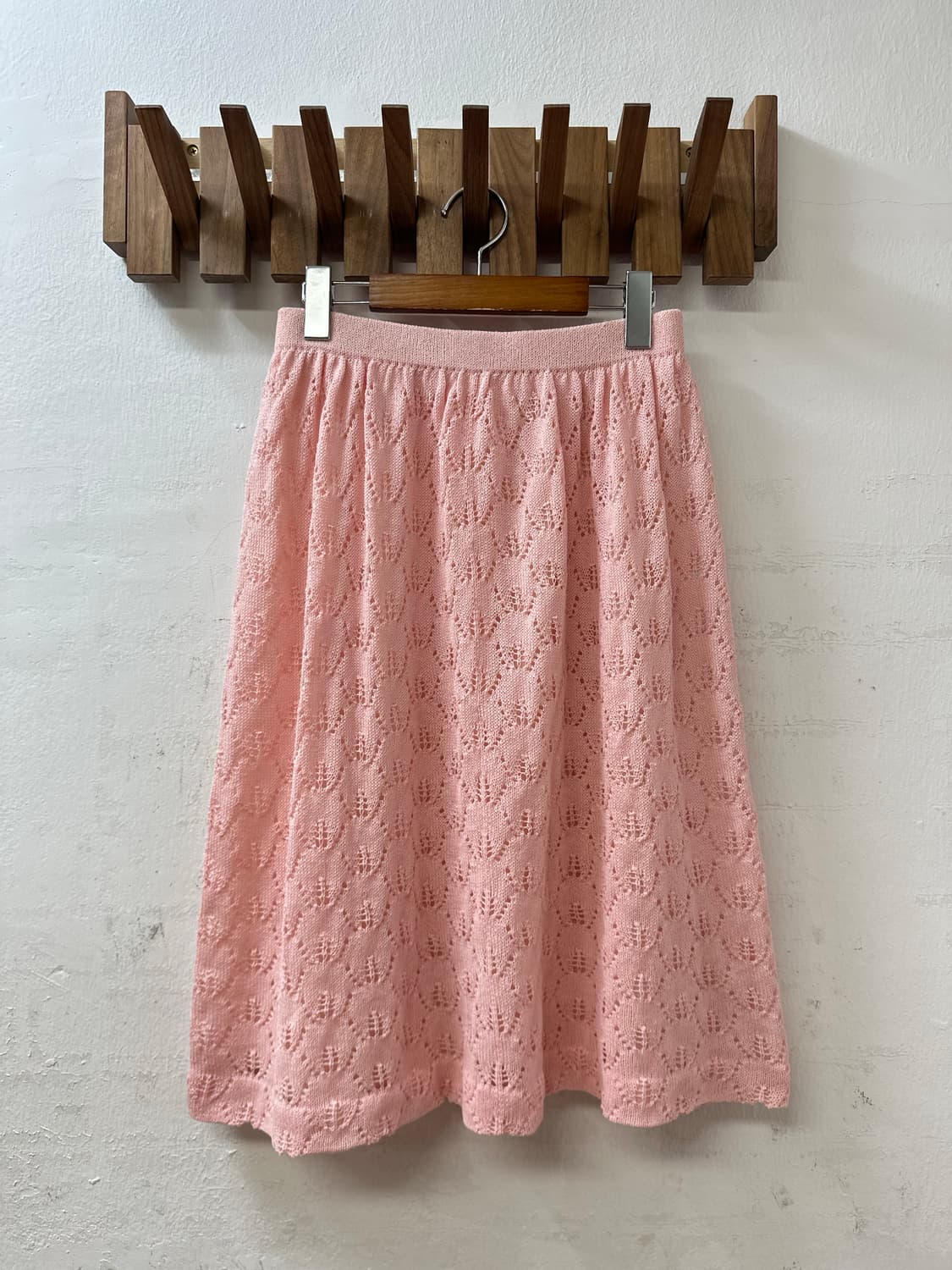 일본빈티지 펀칭 플라워 패턴 밴딩 스커트 상품이미지1