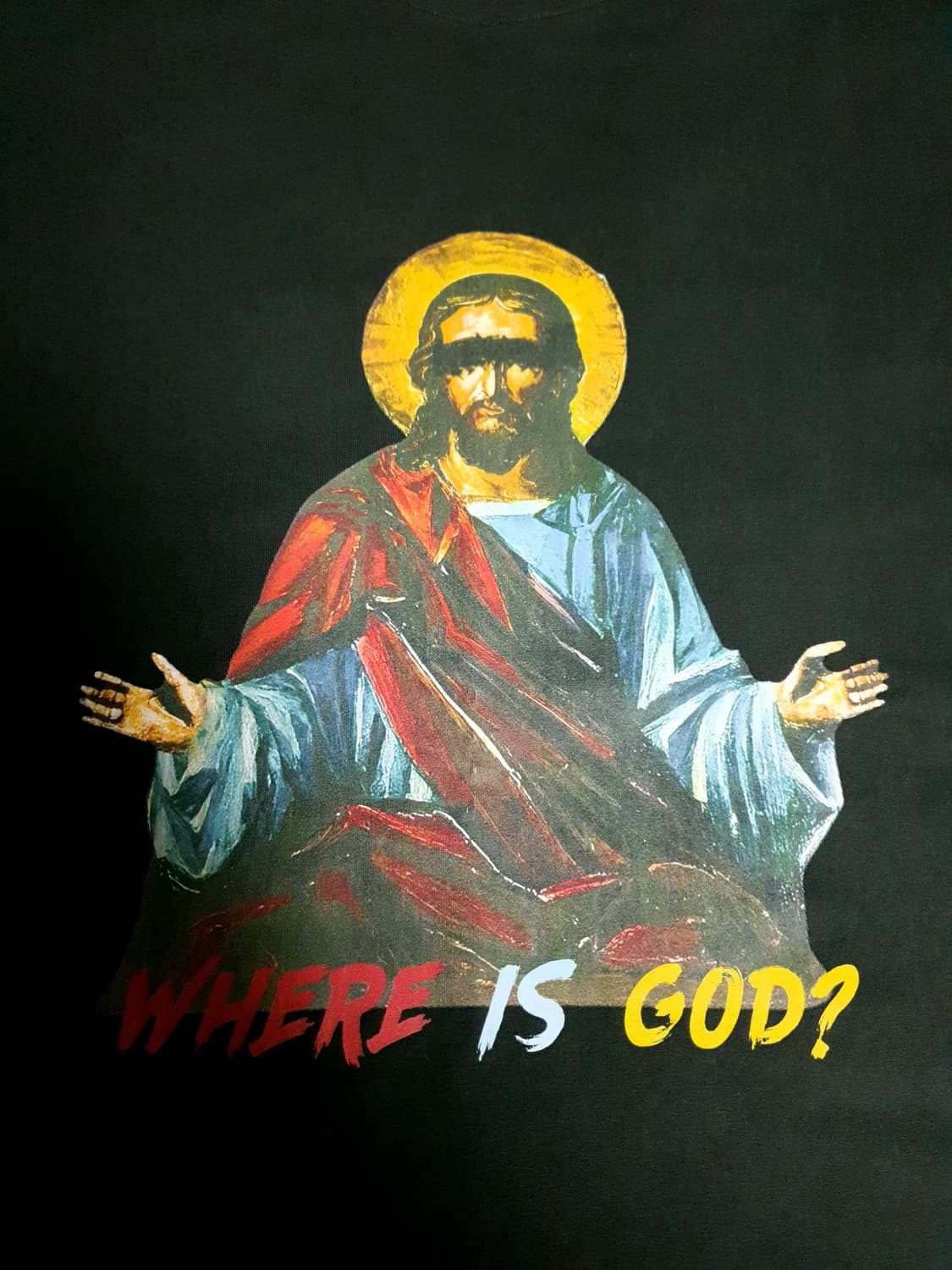 (새상품)비긴202 WHERE IS GOD 예수 프린팅 반팔티 블랙(2) 상품이미지4