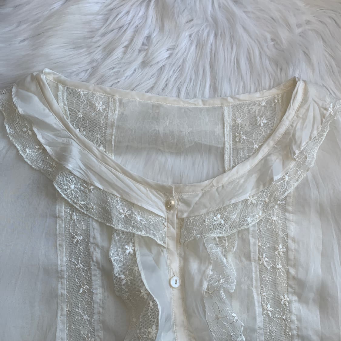 빈티지 플라워 레이스 프릴 블라우스 1864 상품이미지3
