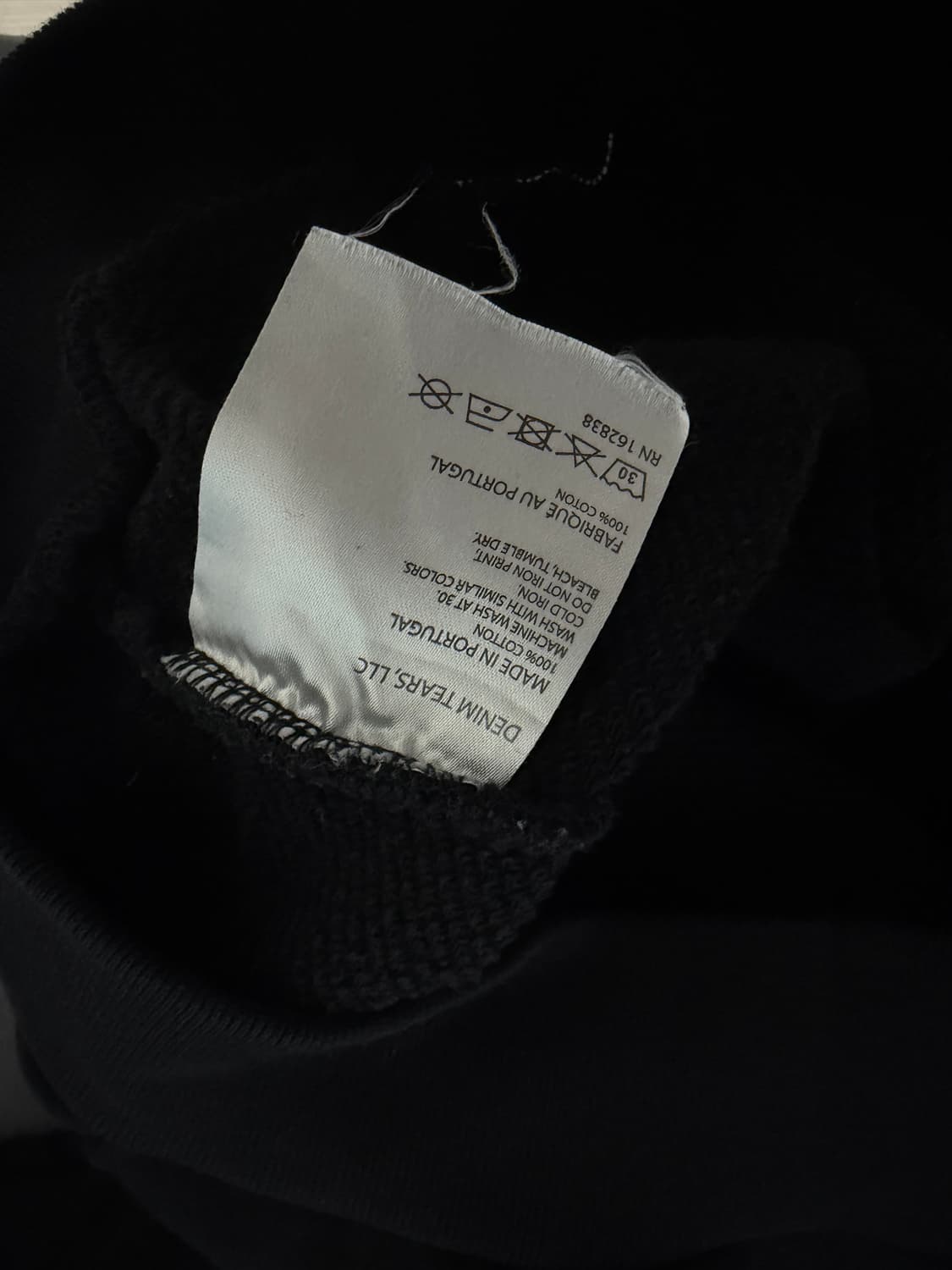 데님티어스 코튼 후드 블랙 L 상품이미지4