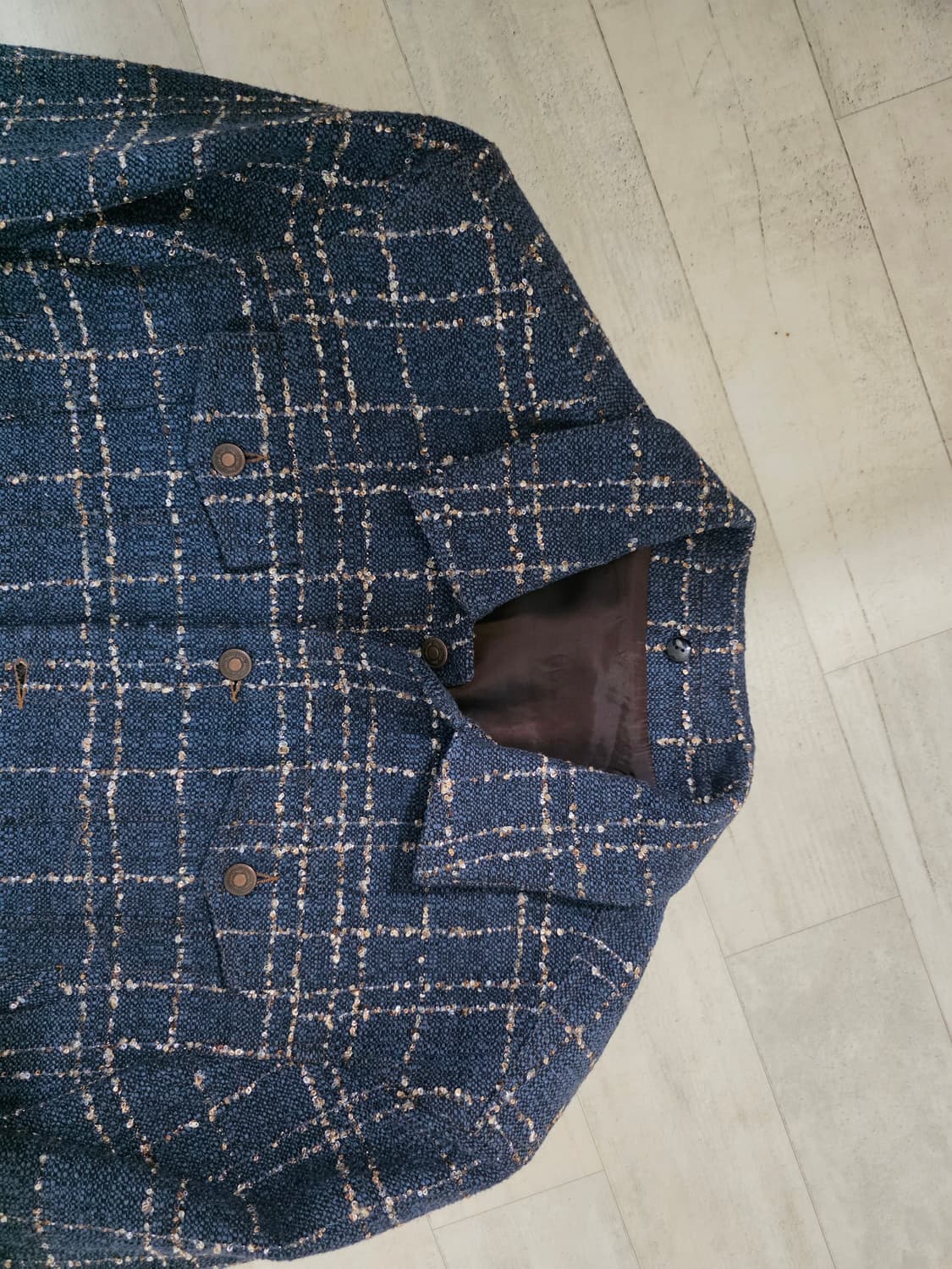 엘무드 호크 트위드 트러커 자켓 블루진 44 상품이미지3