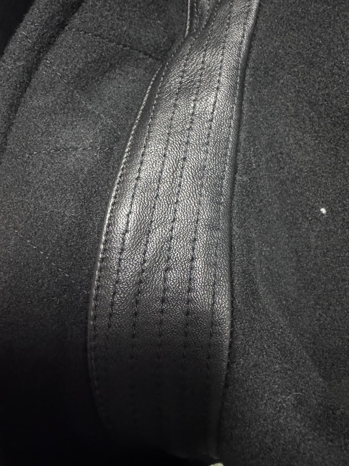 한섬 타임 Time 옴므 양가죽 배색 더블 피코트 블랙 상품이미지7