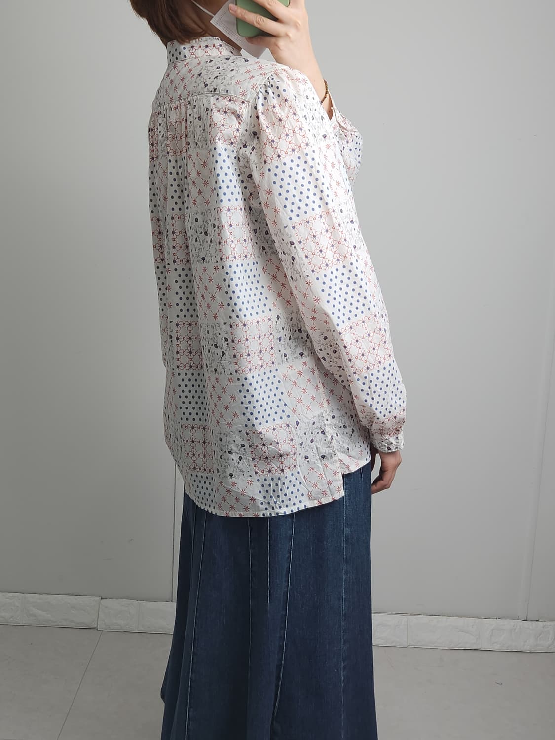 (ines de la fressangeXUNIQLO)핀턱 블라우스 상품이미지4