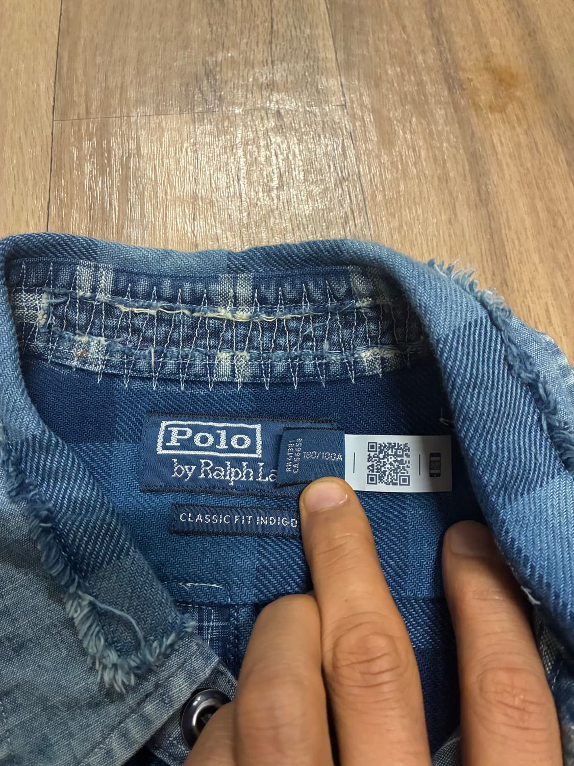 [새상품] 폴로랄프로렌 클래식핏 인디고 패치워크 워크셔츠 100/L 상품이미지5