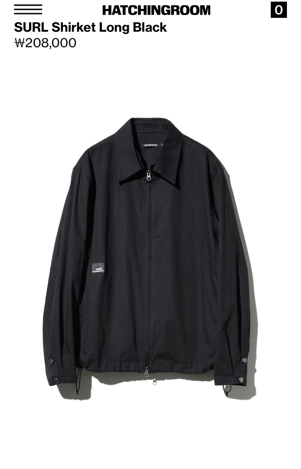 해칭룸 SURL Shirket Long Black 상품이미지1