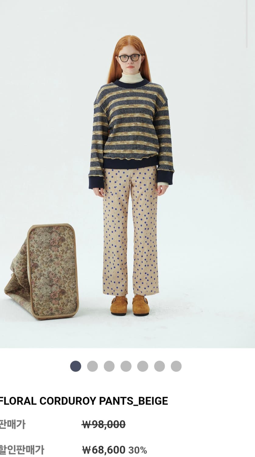 준준스페이스 플로럴 코듀로이 팬츠 상품이미지1