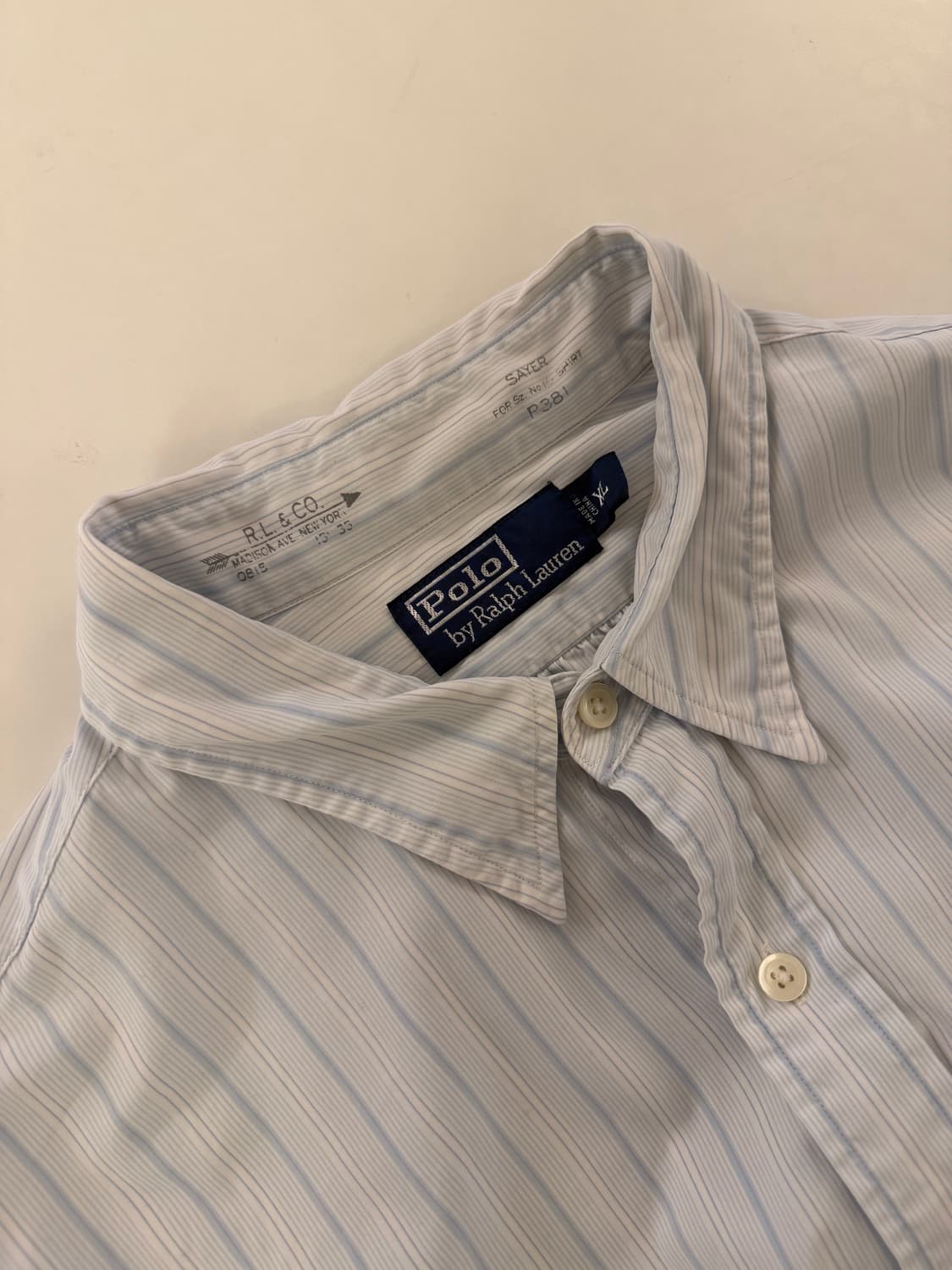 Polo 폴로 'R.L. & CO.' 스트라이프 셔츠 XL 상품이미지3