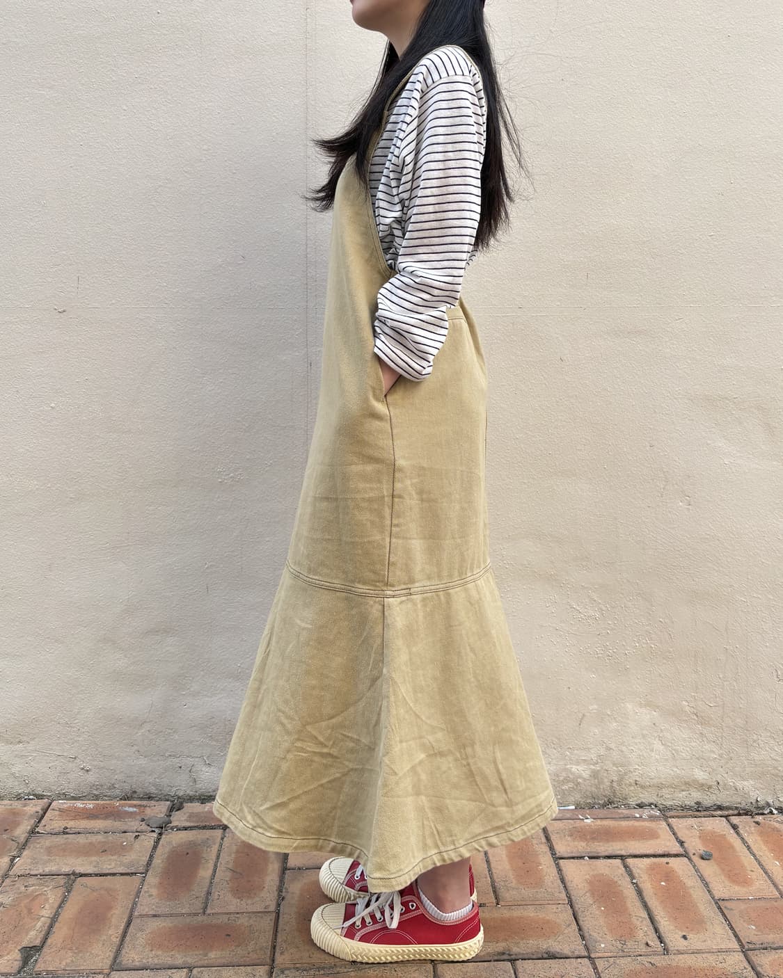 일본빈티지 멜빵 롱 원피스  상품이미지2