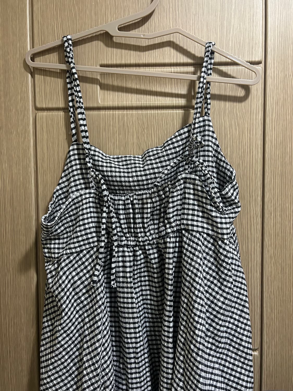 검정 체크 나시 원피스 상품이미지2