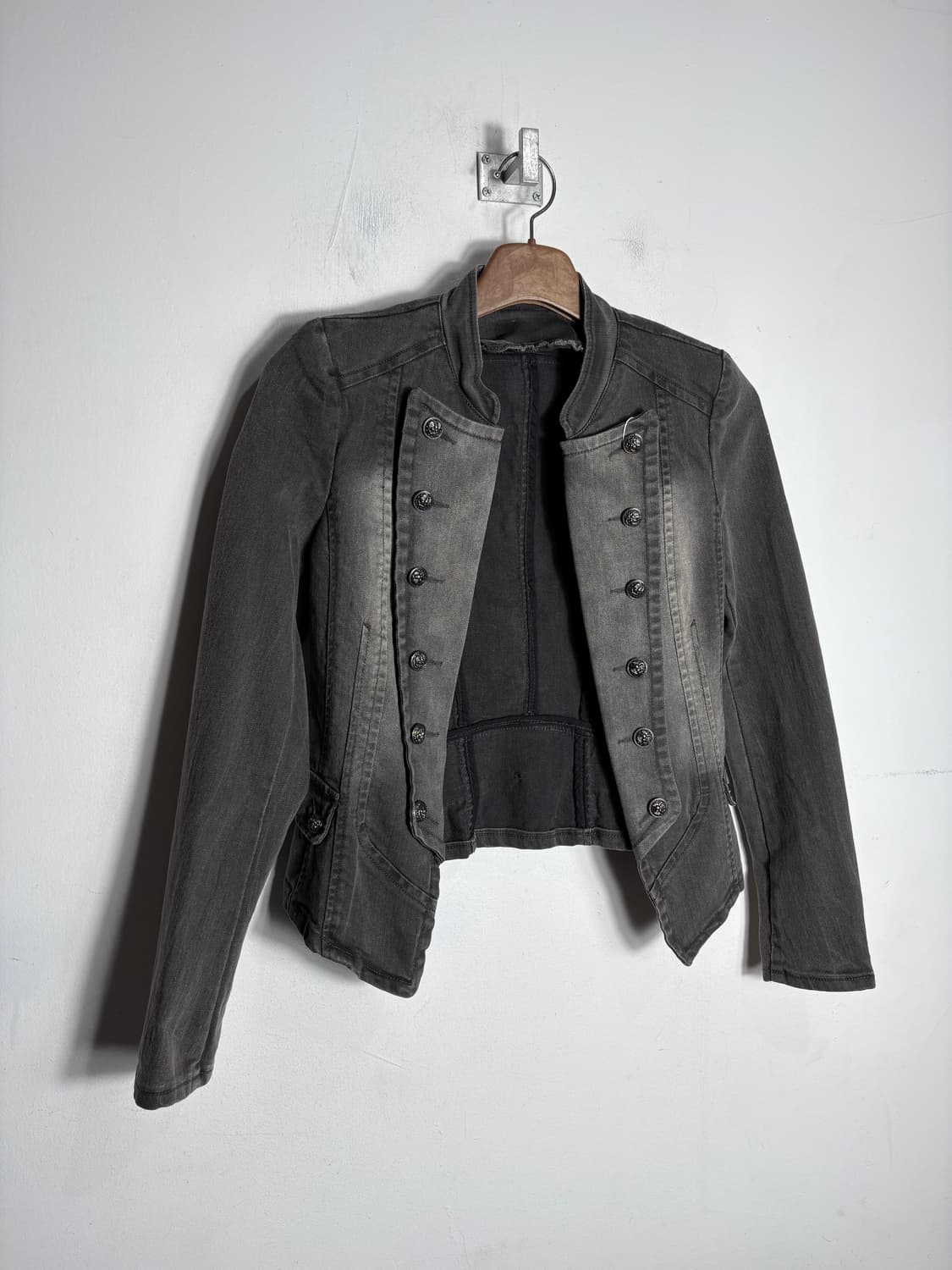 은장 단추 흑청 데님 자켓 상품이미지2