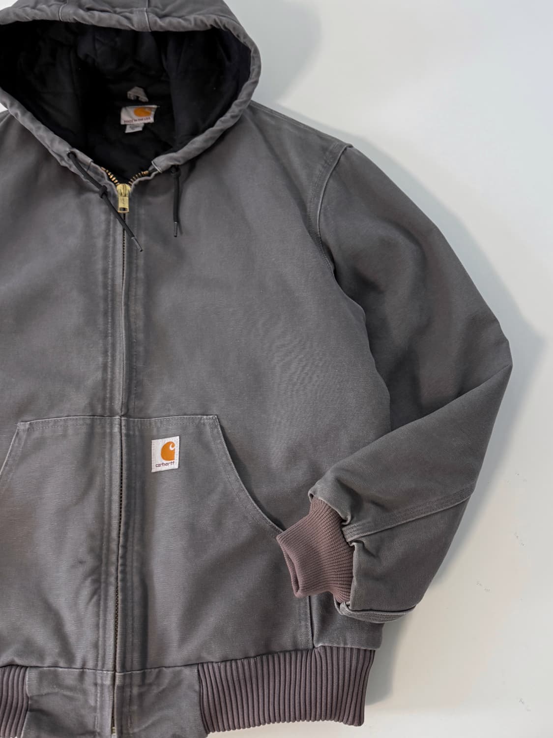 칼하트 usa 90's 오버핏 j140 스톤그레이 액티브 후드 자켓 상품이미지3