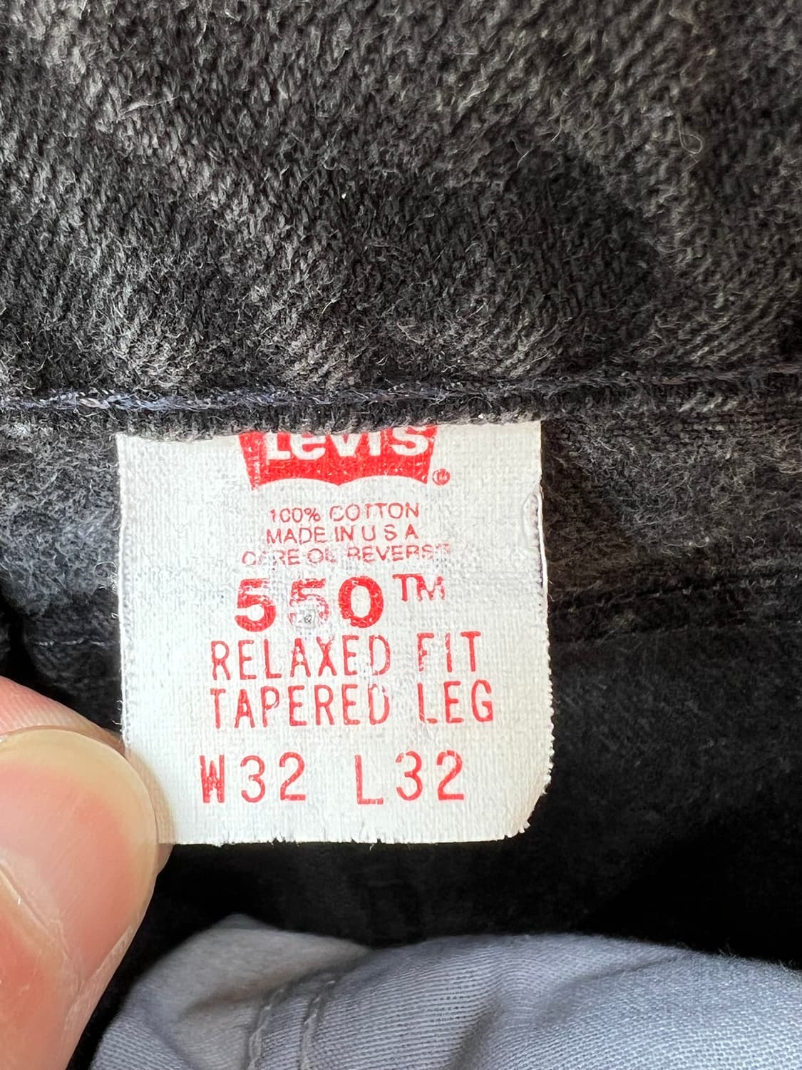 90's [32x32] 리바이스 550 USA 오렌지탭 블랙 데님 팬츠 상품이미지6