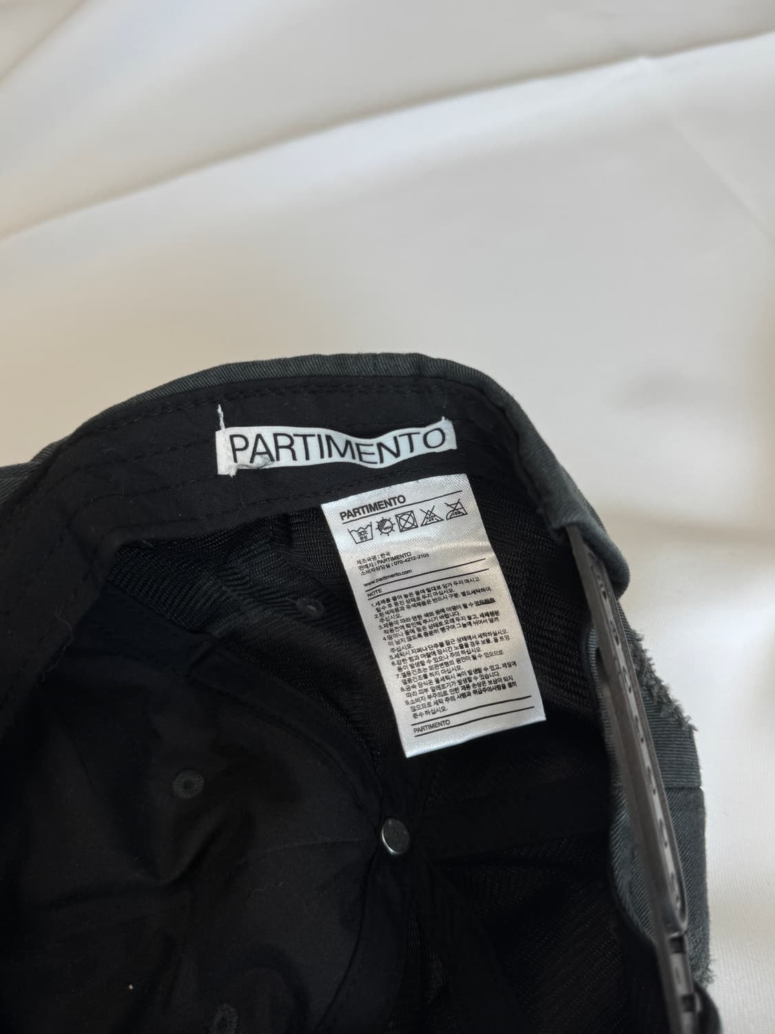 파르티멘토우먼) 레터링 데미지 워싱 볼캡 상품이미지4