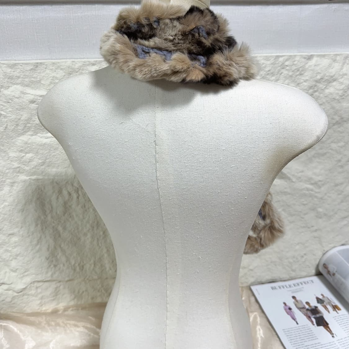 빈티지 래빗 토끼털 프릴 목도리 머플러 상품이미지3