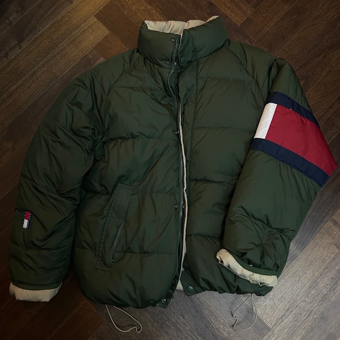 Tommy Hilfiger 타미힐피거 빈티지 완장 덕다운 패딩 리버시블 상품이미지2