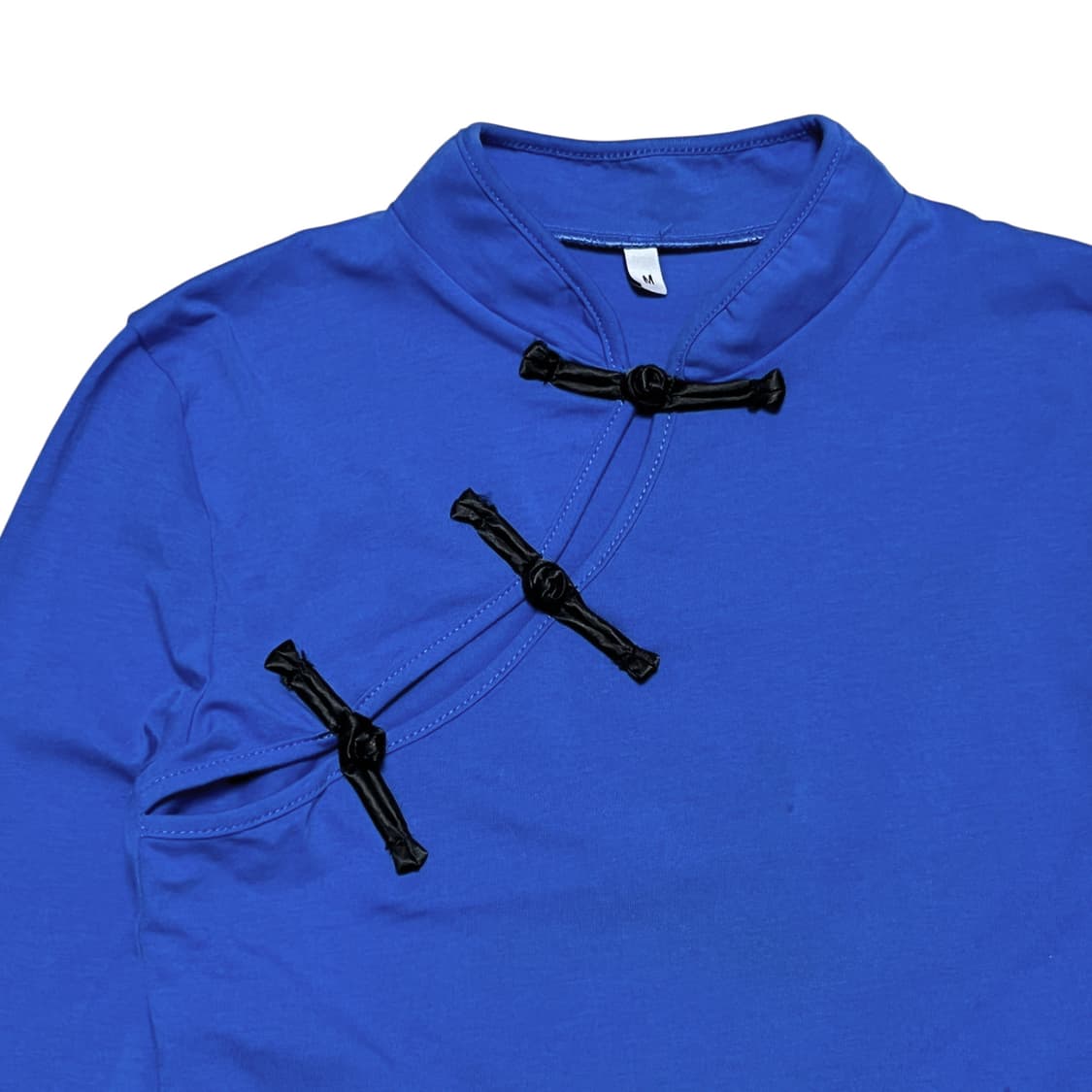 China Buckle Detail Cropped Top_Blue 상품이미지2