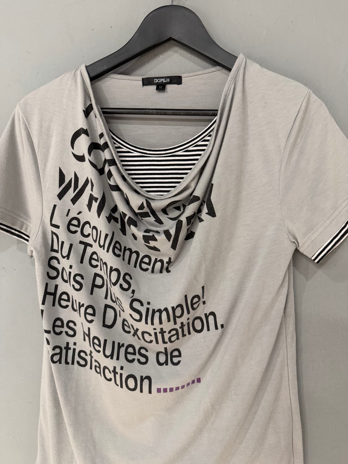 stripe layered lettering drape top 상품이미지6
