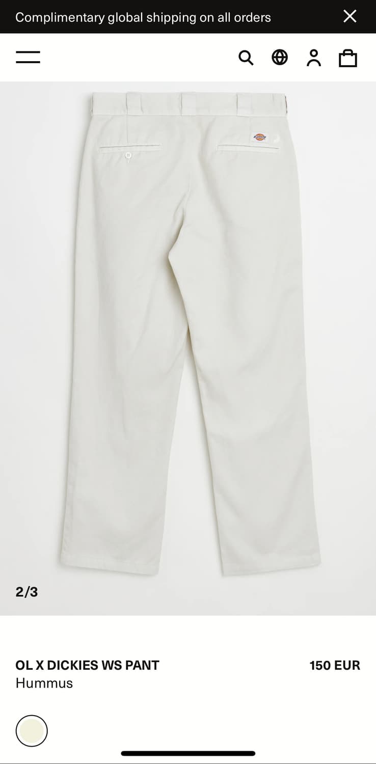 아워레가시 워크샵 디키즈 치노 팬츠 크림 후무스 워크숍 상품이미지1