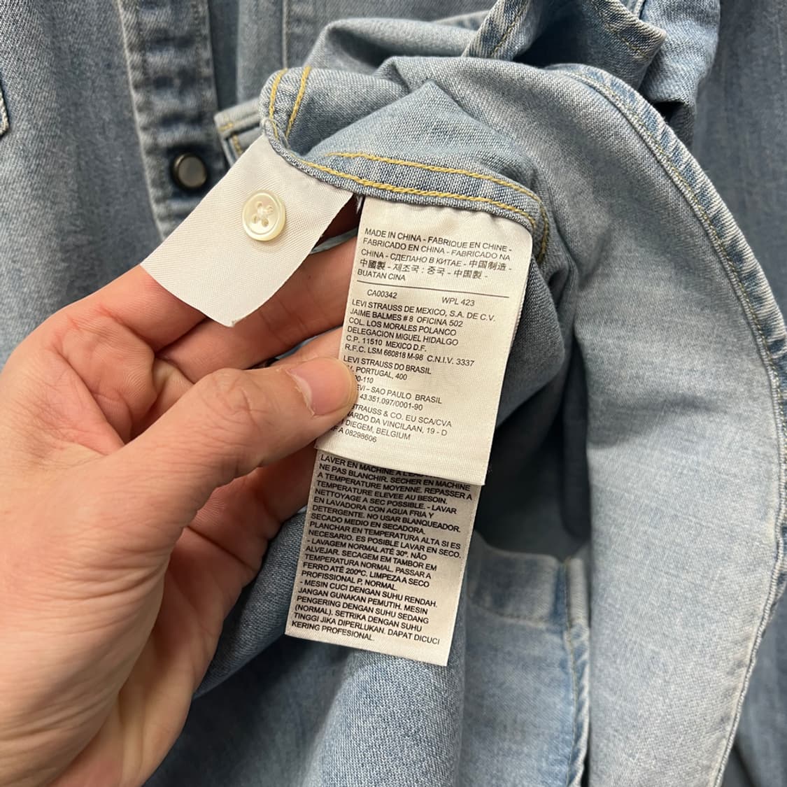 리바이스 웨스턴 데님 셔츠 청남방 L 상품이미지4