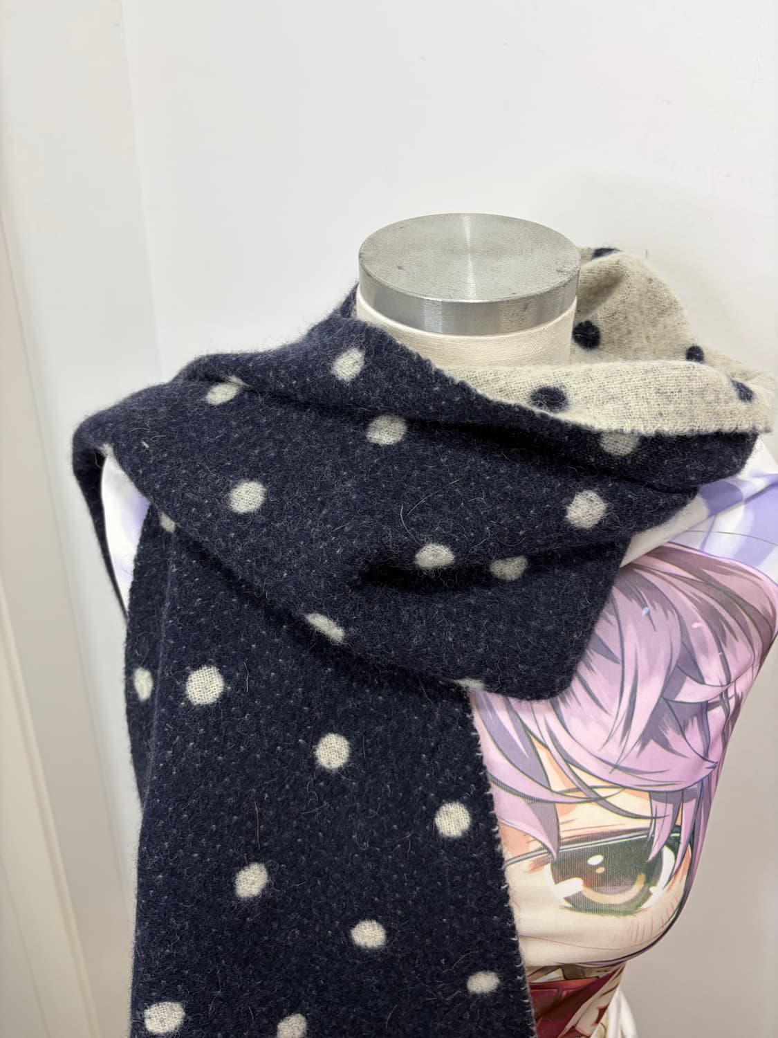 일본 빈티지 모리걸 도트 머플러 상품이미지4