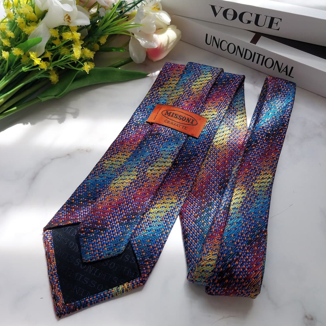 미쏘니 실크 컬러 믹스 넥타이 9.2cm A등급 K636
 상품이미지6