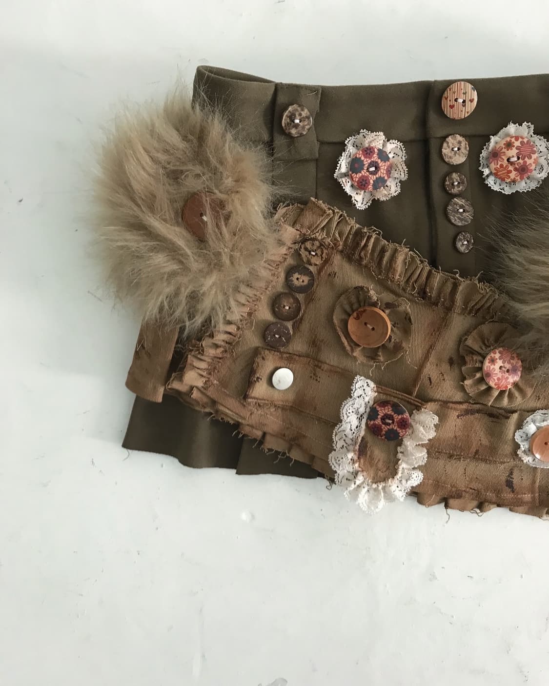 Custom🐾)Flower/lace thick belted skirt 상품이미지2