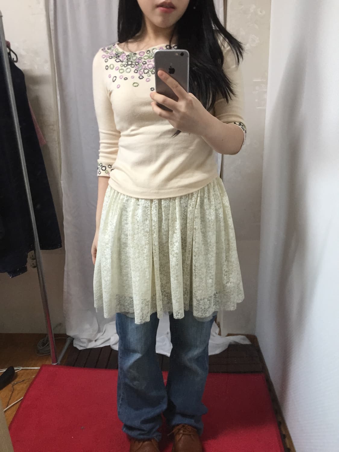 vintage flower short top 상품이미지4