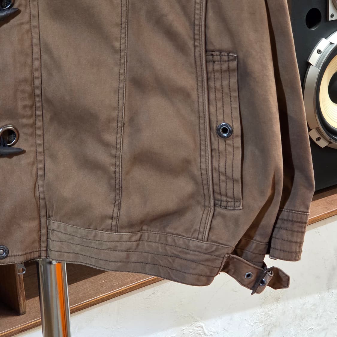 JPN 투지퍼 버클 브라운 코튼 자켓 상품이미지4