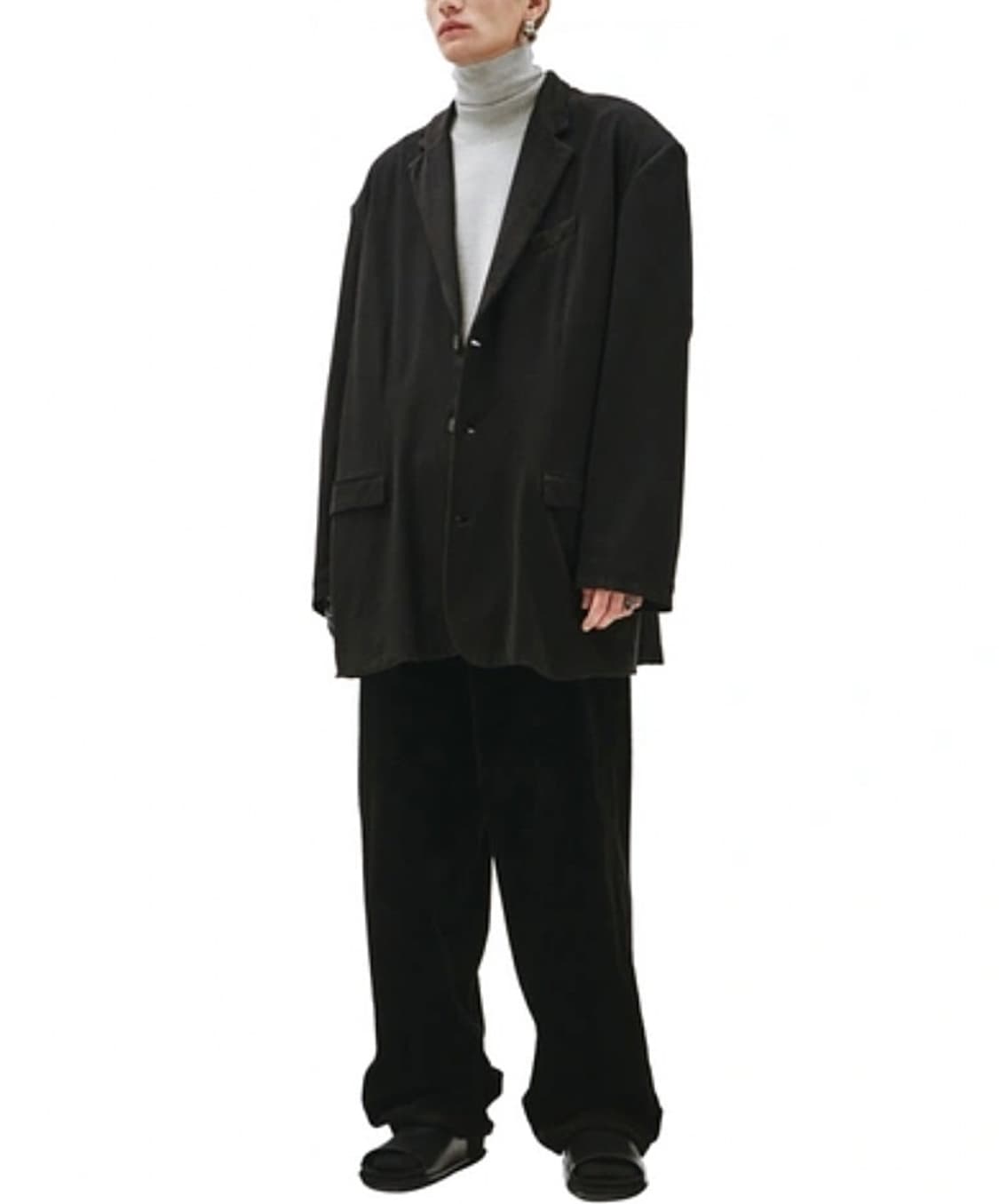 발렌시아가 유니핏 블랙 오버사이즈 코튼 블레이저 상품이미지6
