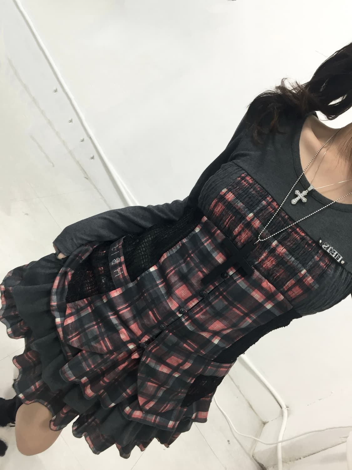 [H BIS] 데스노트 미사, 나나 깔 펑크 체크 원피스 상품이미지2