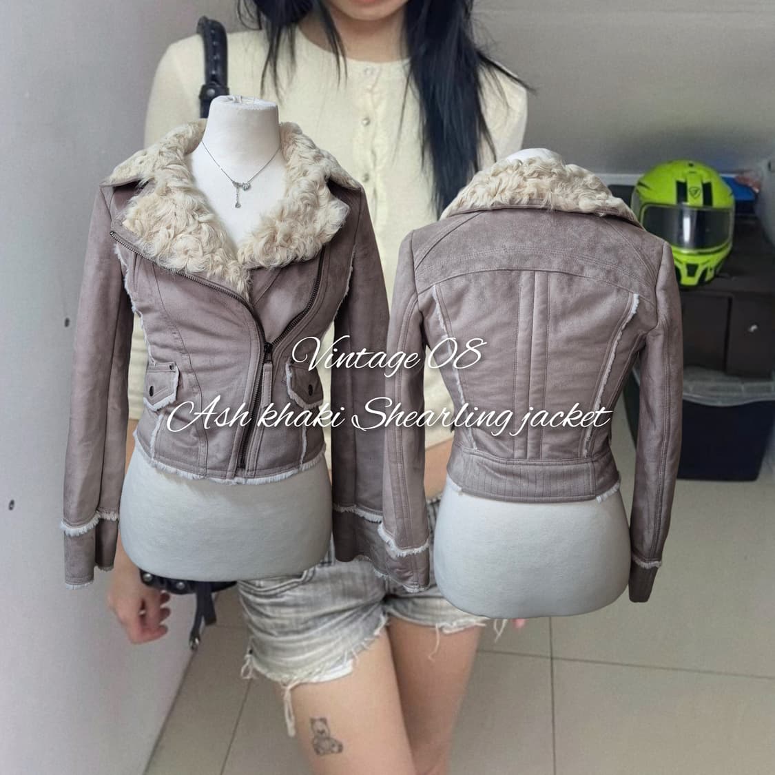 Vintage 08 Ash khaki Shearling jacket 상품이미지1