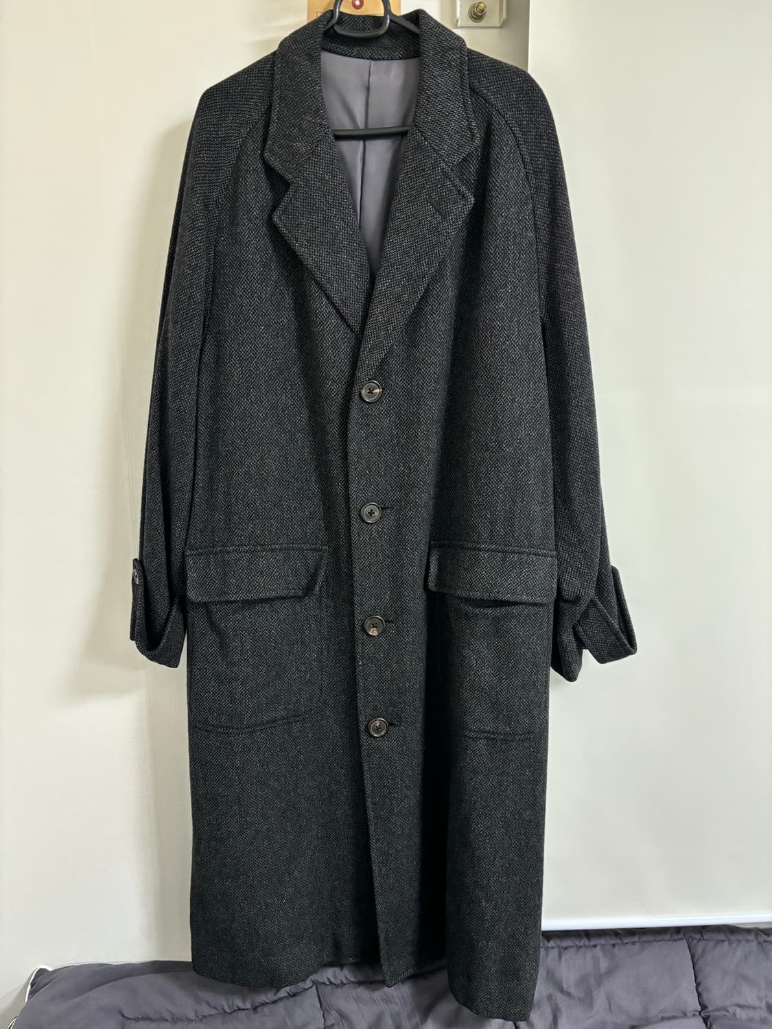 재팬 빈티지 해링본 울 코트 상품이미지2