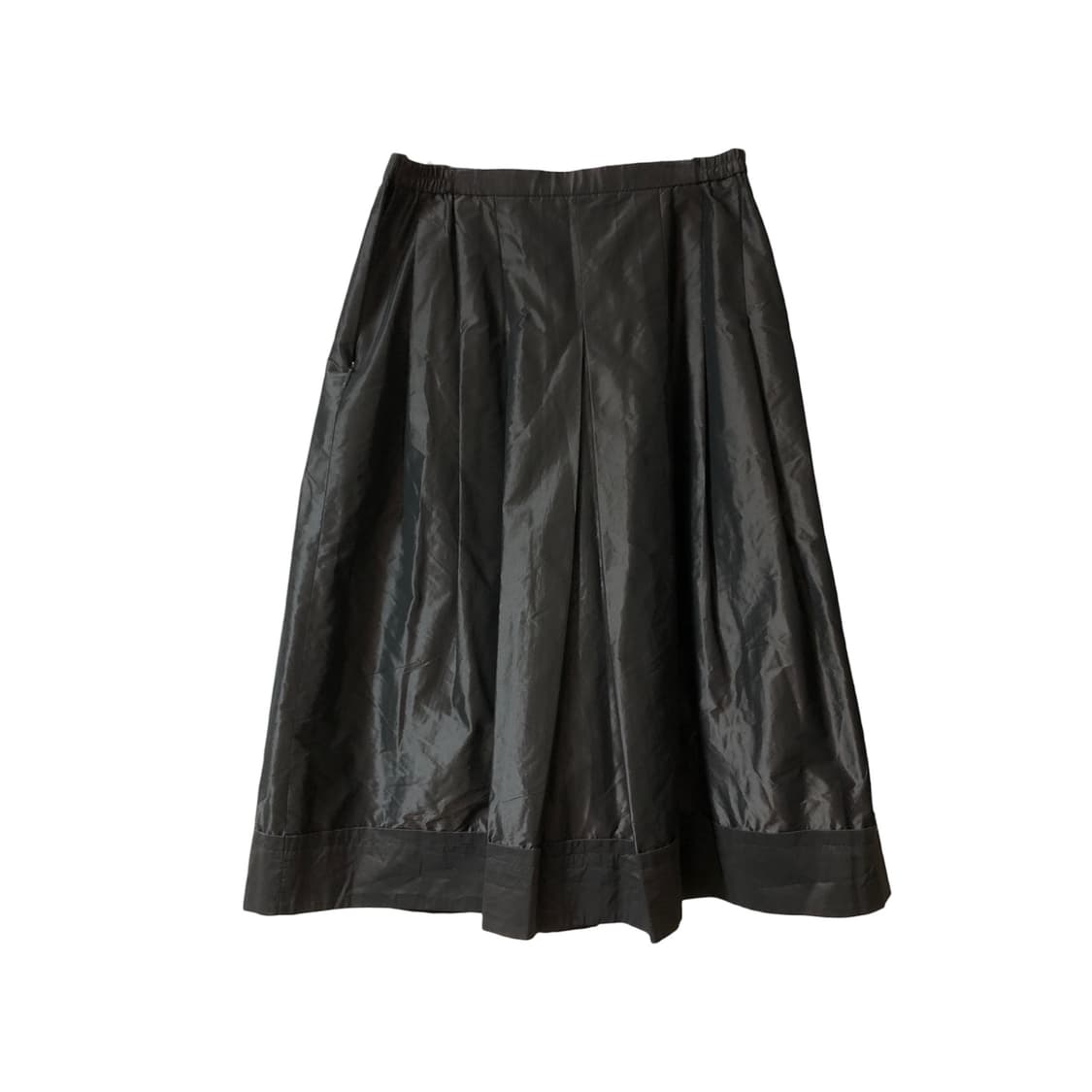 [Vintage] Charcoal Glossy Pleats Skirt 상품이미지2