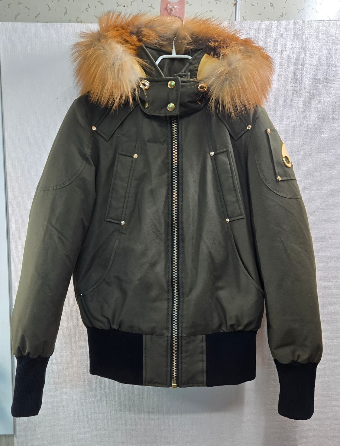 무스너클 여성 M- 정품 세인트 플라비 골드퍼 봄버 재킷 카키 상품이미지1