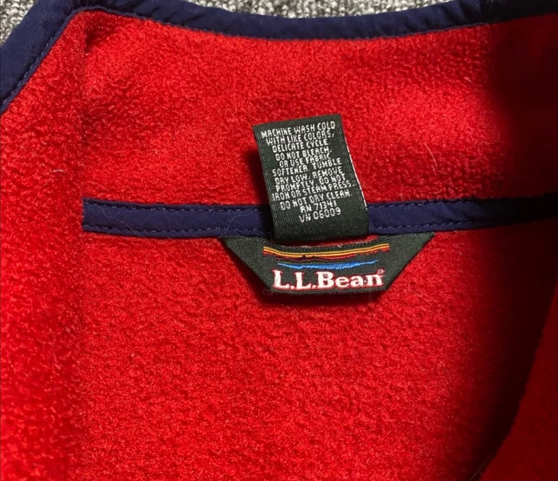 L.L Bean 엘엘빈 풀오버 플리스 레드네이비 M 상품이미지4